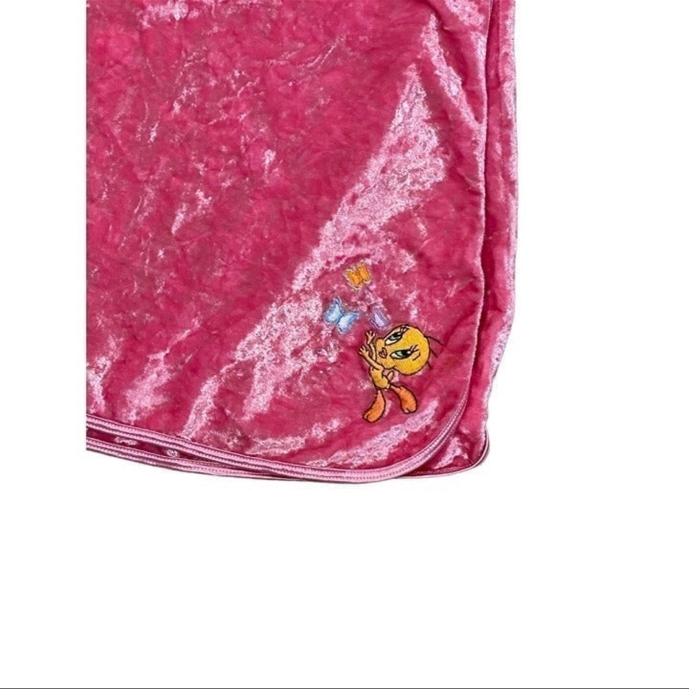 Vintage Tweety Pink Velvet Wrap Skirt Warner Bros Y2K Youth XL Women S/M RARE - Picture 3 of 6